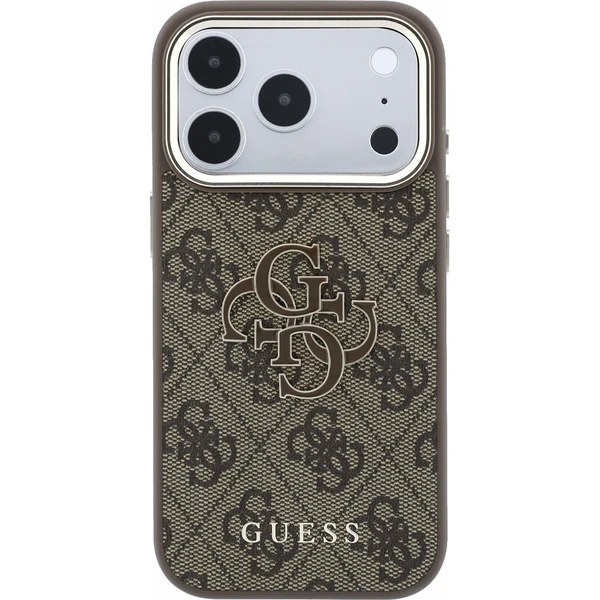 Guess PU 4G Resin Metal Logo Zadný Kryt pre iPhone 18 Pro Max Brown - Puzdra - Obrázok 083fd33e857144828d13c85a80e52ec8