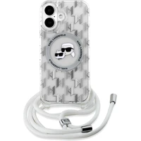 Karl Lagerfeld IML Monogram Crossbody K&CH Heads MagSafe kryt pre iPhone 16 číry - Puzdra
