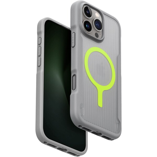 UNIQ Combat Active MagClick kryt s MagSafe iPhone 16 Pro Max sivý