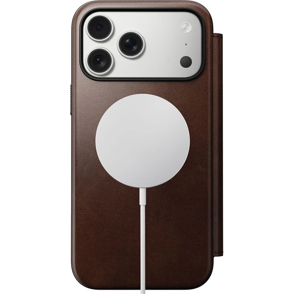 Nomad Modern Leather Folio (Horween) MagSafe kožené púzdro iPhone 17 Pro Max Rustic Brown - Puzdra - Obrázok 086f699a353241efa3e7b8abb754e871