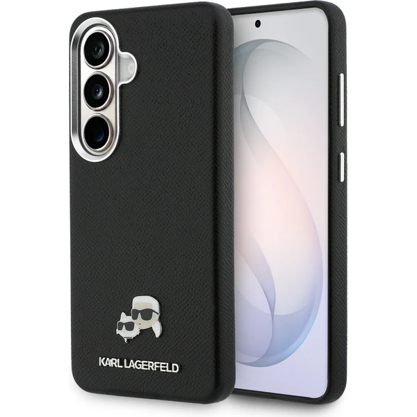 Karl Lagerfeld kožený kryt K&CH Heads Magnetic pre Samsung Galaxy S26 čierny - Puzdra - Hlavný obrázok