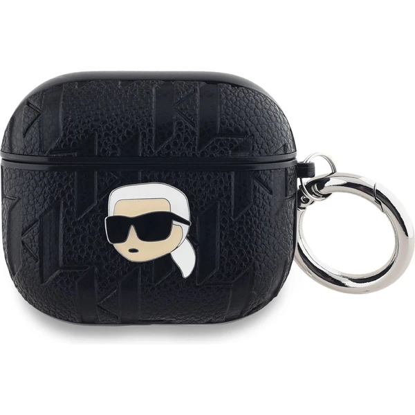 Karl Lagerfeld PU Embossed Karl Head puzdro AirPods 3 čierne - Puzdra - Hlavný obrázok