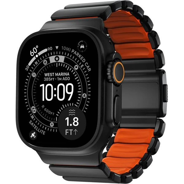 Nomad Stratos Band FKM remienok Apple Watch 45/46/49mm Čierny titán/Ultra oranžová - Remienky - Obrázok 08976ec89a7642009c0c86632e17bb17