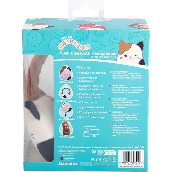 Lazerbuilt bezdrôtové slúchadlá Squishmallows - Cameron (plyšové) - Slúchadlá - Obrázok 08BG000K01