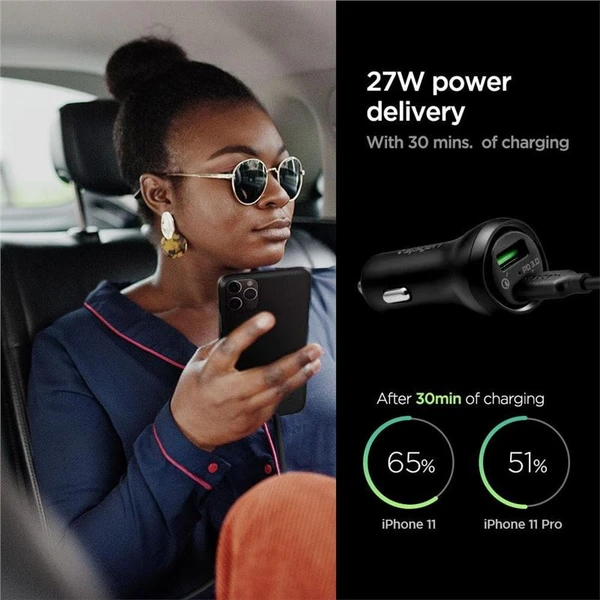 Spigen Car Charger F31QC USB-C nabíjačka do auta, PD, QC, 48W, čierna - Nabíjačky - Obrázok 08C5000L01