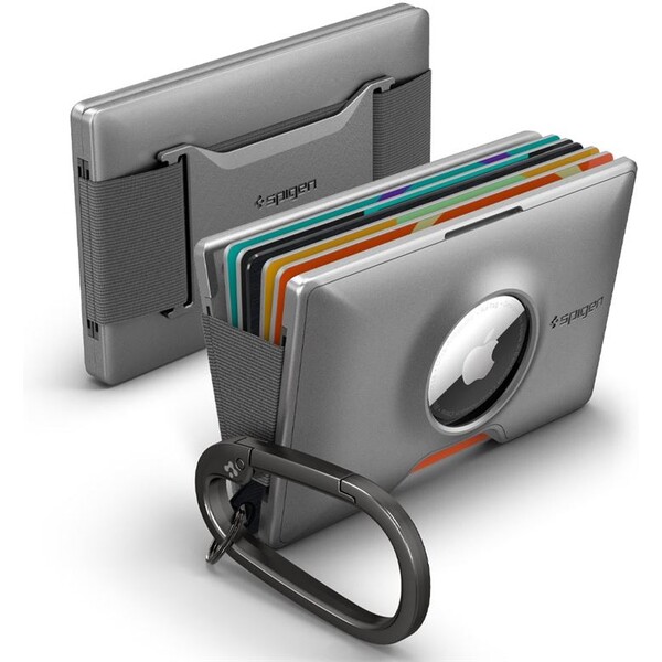Spigen Wallet S Card Holder peňaženka s Card Key Ring pre Apple AirTag šedá