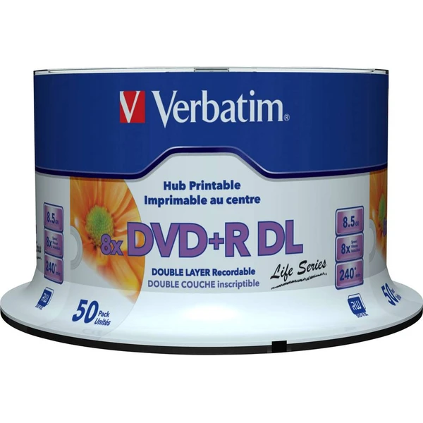 VERBATIM DVD+R dvojvrstvové 8.5GB 8X (50 ks) - Optické disky - Obrázok 08P2000P01