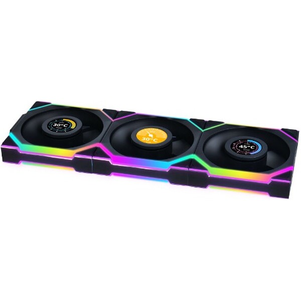 Lian Li UNI FAN SL Wireless LCD ventilátor 3x120mm + ovládač čierny