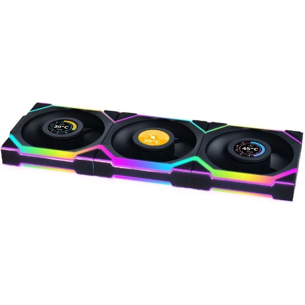 Lian Li UNI FAN SL Wireless LCD ventilátor 3x120mm + ovládač čierny - Ventilátory pre PC - Hlavný obrázok