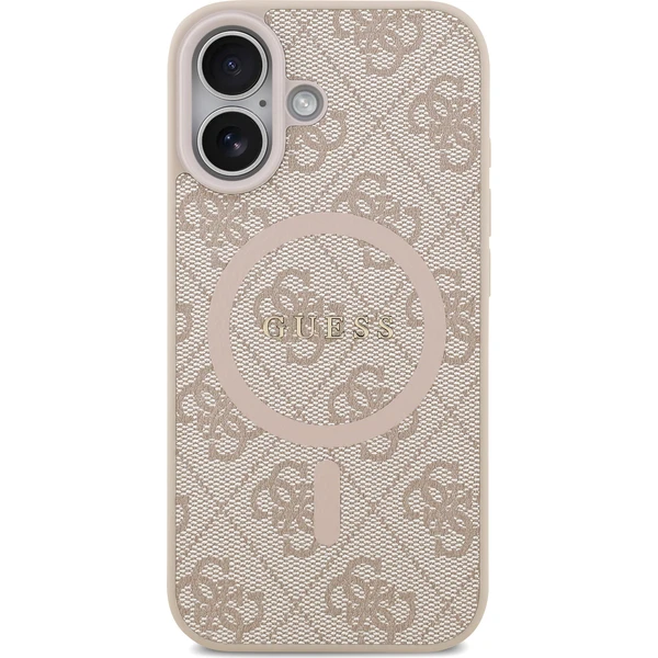 Guess PU Leather 4G Colored Ring MagSafe Zadný Kryt pre iPhone 17 ružový - Puzdra - Obrázok 08ba9efc6a614d11b70191b7be34df52