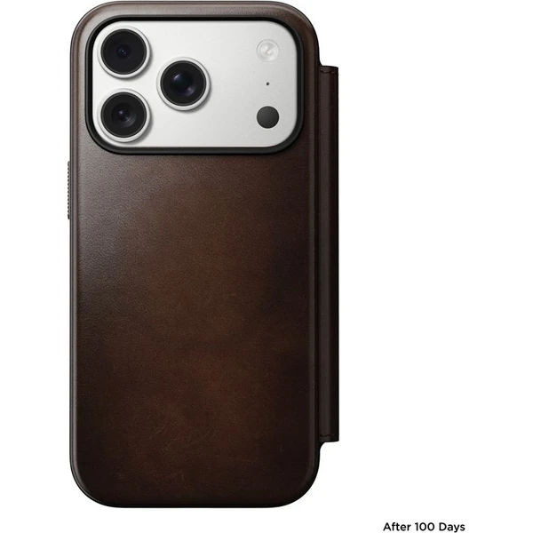 Nomad Modern Leather Folio (Horween) MagSafe kožené púzdro iPhone 17 Pro Rustic Brown - Puzdra - Obrázok 08ea7d080b984380a89eb197df38fc90