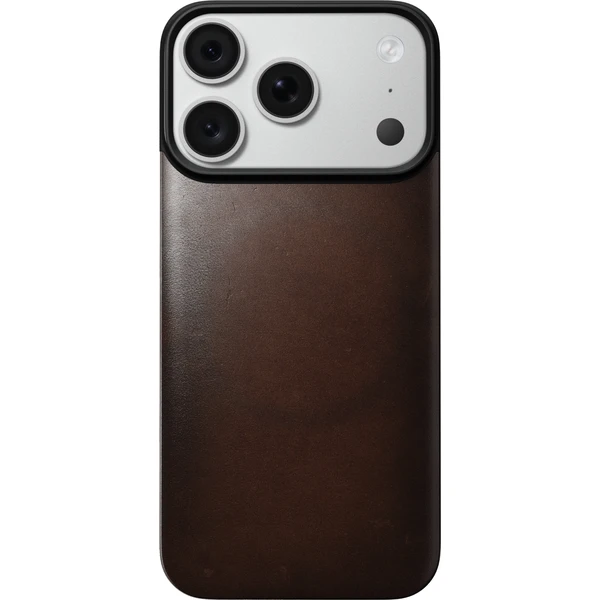 Nomad Magnetic Leather Back (Horween) MagSafe kožený kryt iPhone 17 Pro/18 Pro Rustic Brown - Puzdra - Obrázok 08fae255e2144fad8b2424ad782e8112