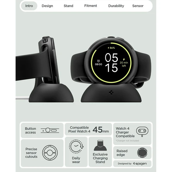 Spigen Liquid Air V2, matná čierna - Google Pixel Watch 5/4 45mm - Puzdra - Obrázok 09072cd3fd4e43b9857d01b0f6a8909f