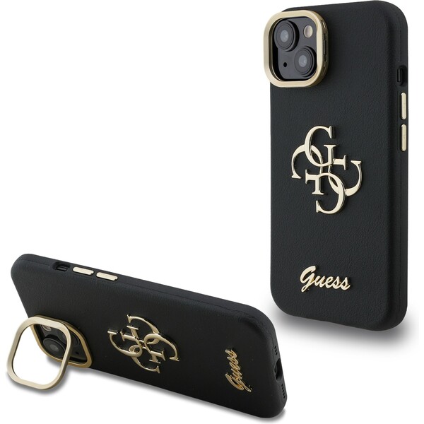 E-shop Guess PU Grained 4G Logo Stand Camera Frame kryt iPhone 15 čierny