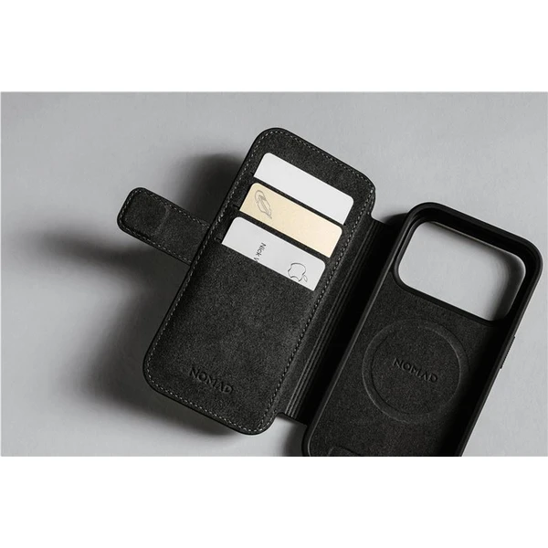 Nomad Modern Leather Folio MagSafe kožené púzdro iPhone 17 Pro Black - Puzdra - Obrázok 0961fc59599e4b469b45e6cc93b25923
