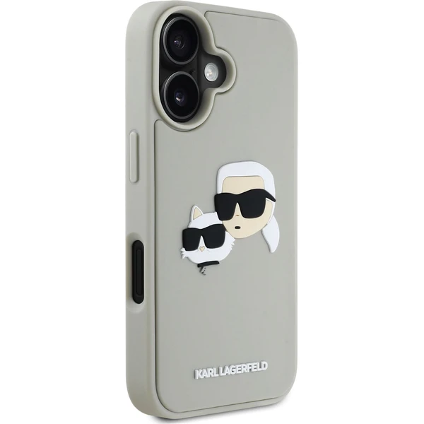 Karl Lagerfeld 3D Rubber Double Heads kryt iPhone 16 béžový - Puzdra - Obrázok 0982fadcd58a4302856a0b6757d7c29b
