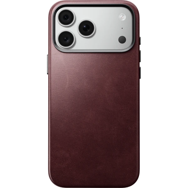 Nomad Traditional Leather (Horween) MagSafe kožený kryt iPhone 17 Pro Max/18 Pro Max Burgundy - Puzdra - Obrázok 0990c385a71d4a08a43fa993d5d1acb9