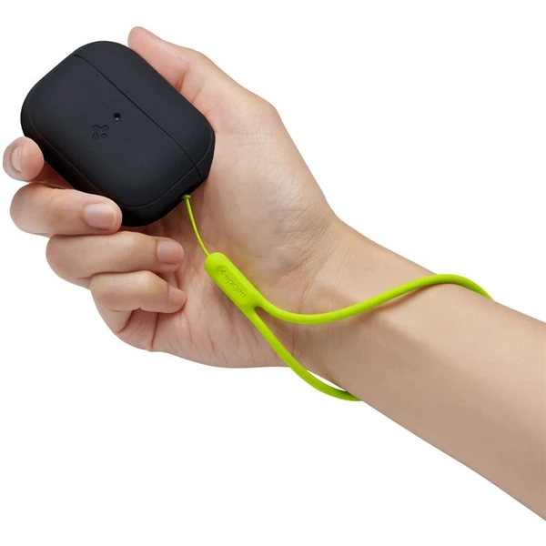Spigen Silicone Fit puzdro s pútkom Apple AirPods Pro (2nd Gen) čierne/limetkové - Puzdra - Obrázok 09C5000L01