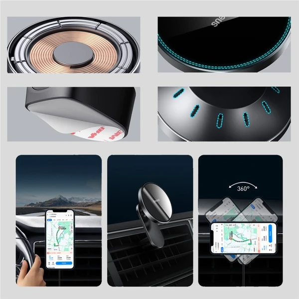 Baseus Big Energy držiak s MagSafe nabíjaním 15W čierna - Držiaky - Obrázok 09OQ600301