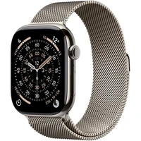 Apple Watch Series 11 Cellular (46mm) Prírodný titán s prírodným milánskym ťahom M/L - Inteligentné hodinky