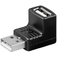 PremiumCord USB-A/USB-A redukcia so zahnutým konektorom čierna - Káble a redukcie