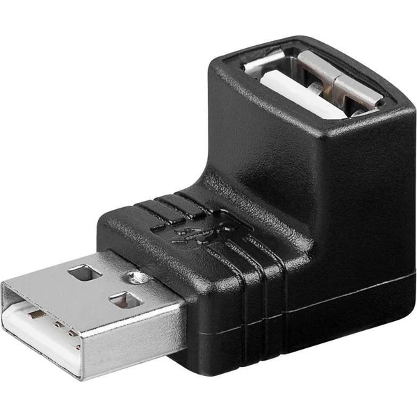 PremiumCord USB-A/USB-A redukcia so zahnutým konektorom čierna - Káble a redukcie - Hlavný obrázok