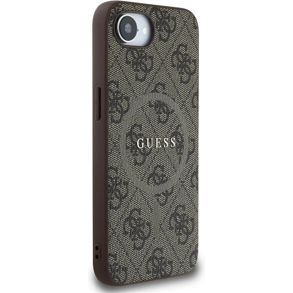 Guess PU Leather 4G Farebný prsteň MagSafe kryt iPhone 17e/16e hnedý - Puzdra - Obrázok 09c1263c6057474eb6e910a22ab0642d