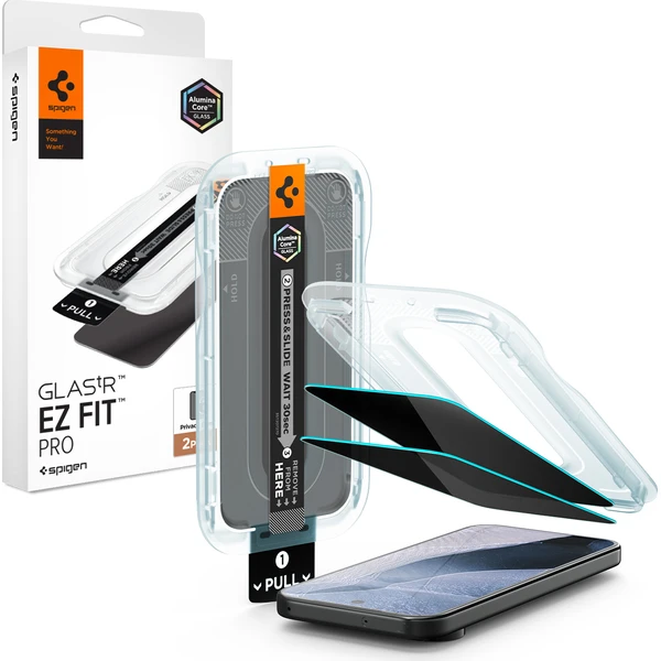 Spigen Glass tR EZ Fit Pro (Privacy) 2 balenie - Google Pixel 2026 Pro/10 Pro/9 Pro/9 - Ochranné fólie a sklo - Hlavný obrázok