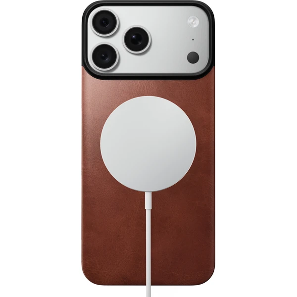 Nomad Magnetic Leather Back (Horween) MagSafe kožený kryt iPhone 17 Pro Max/18 Pro Max Olde Dublin - Puzdra - Obrázok 09fa756e675147298e0c03a209561858