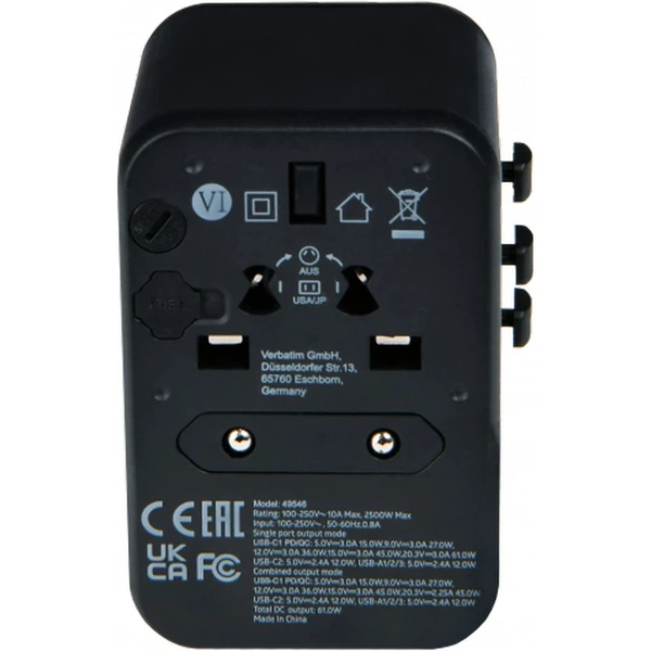 VERBATIM Universal Travel Adapter UTA-04 Cestovný adaptér - Zásuvky - Obrázok 0A53000O01