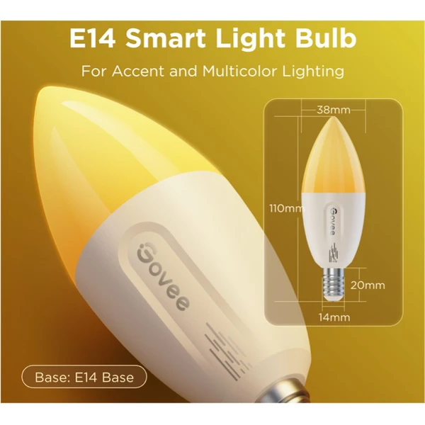 Govee Smart žiarovka RGBWW 5W-50W 400lm E14 Long Life 2ks Matter - Žiarovky - Obrázok 0AQK000K01
