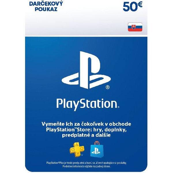 PlayStation Store - Darčeková karta 50 € (pre SK účty)