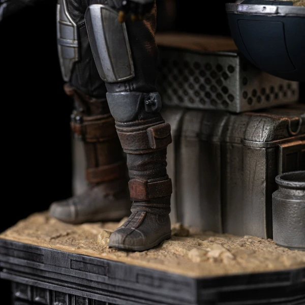 Soška Iron Studios Art Scale 1/10 SW: Mandalorian - Din Djarin a Grogu 21,3 cm - Sochy a sošky - Obrázok 0AZ9000K01