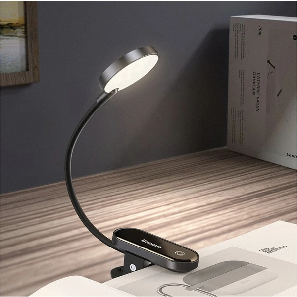 Baseus Mini LED lampička na čtení s klipem černá - Lampičky - Obrázok 0B3P600301