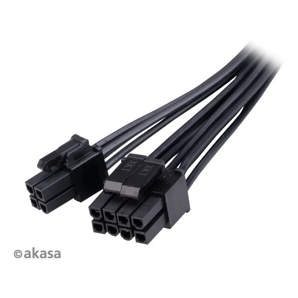 Akasa napájacia redukcia 8-pin na 8+4-pin, 15cm, čierny - Káble a redukcie - Obrázok 0B4X600301