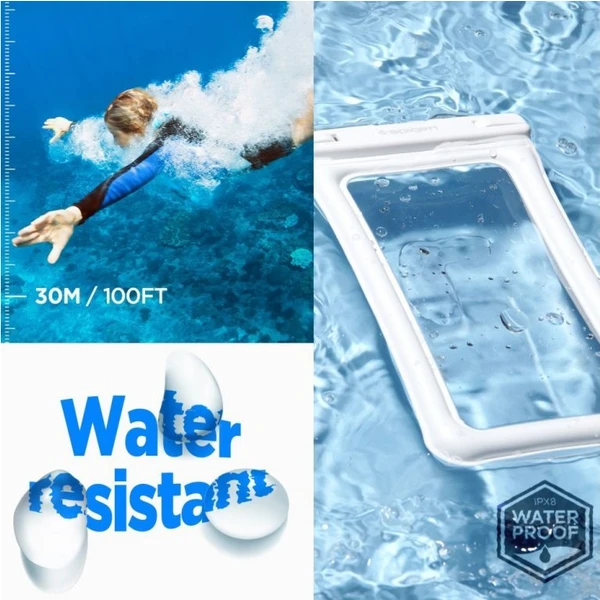 Spigen Aqua Shield Floating vodeodolné púzdro A610 2 Pack biele - Puzdra - Obrázok 0BF3000701