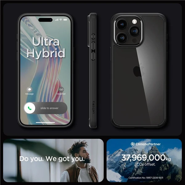 Spigen Ultra Hybrid kryt iPhone 15 Pro matne čierny - Puzdra - Obrázok 0BT8000601