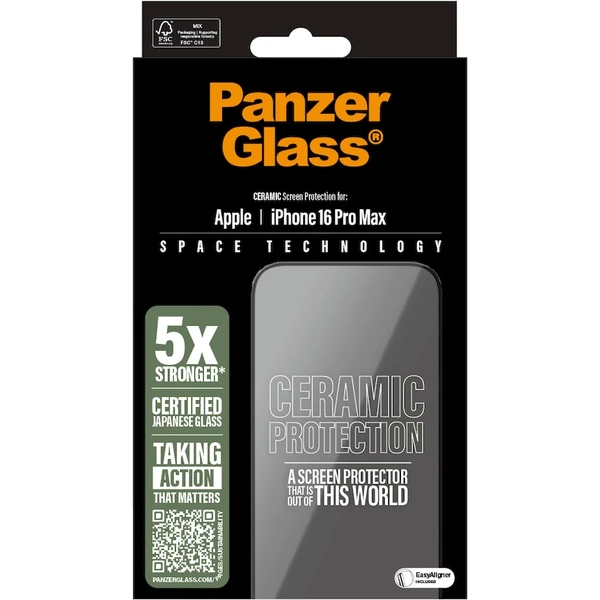 PanzerGlass® Ceramic Apple iPhone 16 Pro Max s inštalačným rámčekom - Ochranné fólie a sklo - Obrázok 0C08000P01