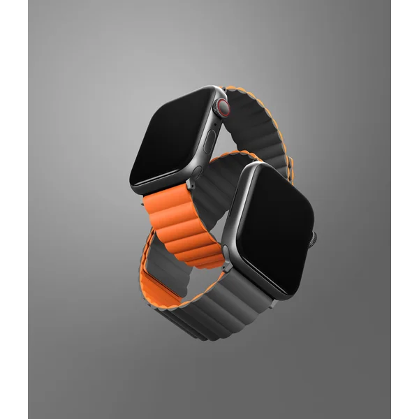 UNIQ Revix obojstranný remienok pre Apple Watch 49/46/45/44/42mm Charcoal (sivý/oranžový) - Remienky - Obrázok 0CHMF00101
