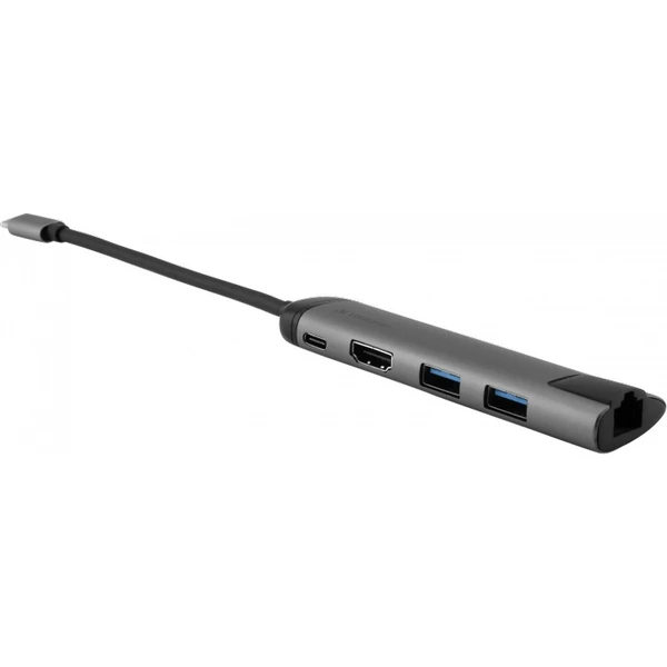 Verbatim USB-C Multiport HUB, 2x USB 3.0, 1x USB-C, HDMI, LAN dokovacia stanica šedá - Dokovacie stanice - Hlavný obrázok