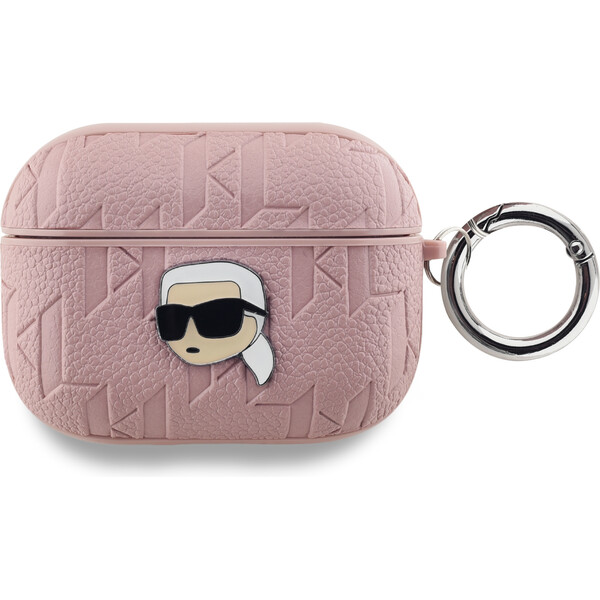 Karl Lagerfeld PU Embossed Karl Head puzdro AirPods Pre ružové