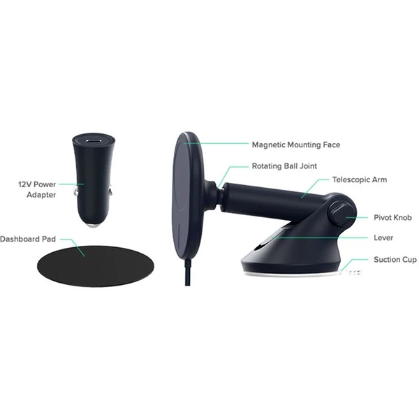 iOttie Velox MagSafe Magnetic Wireless Dash & Windshield Mount držiak do auta - Držiaky - Obrázok 0DY1000701