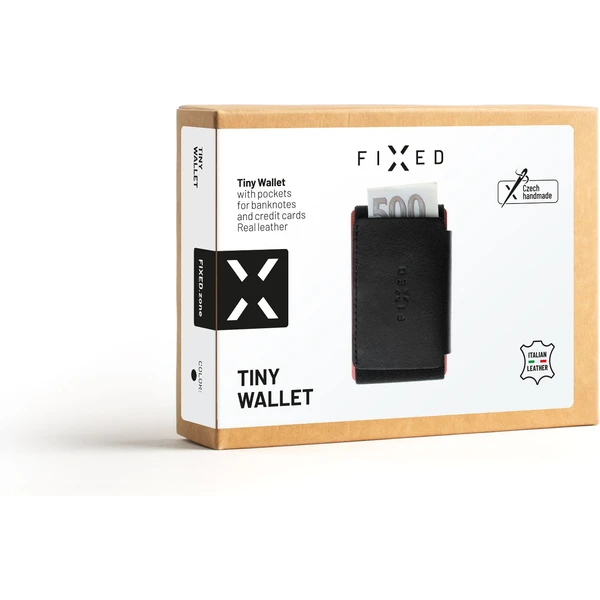 FIXED Tiny Wallet Kožená peňaženka z pravej talianskej kože Torcello čierna - Peňaženky - Obrázok 0EN6000601