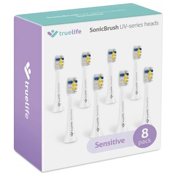 TrueLife SonicBrush UV Heads White Sensitive 8 Pack - Zubné kefky - Obrázok 0ETG300401