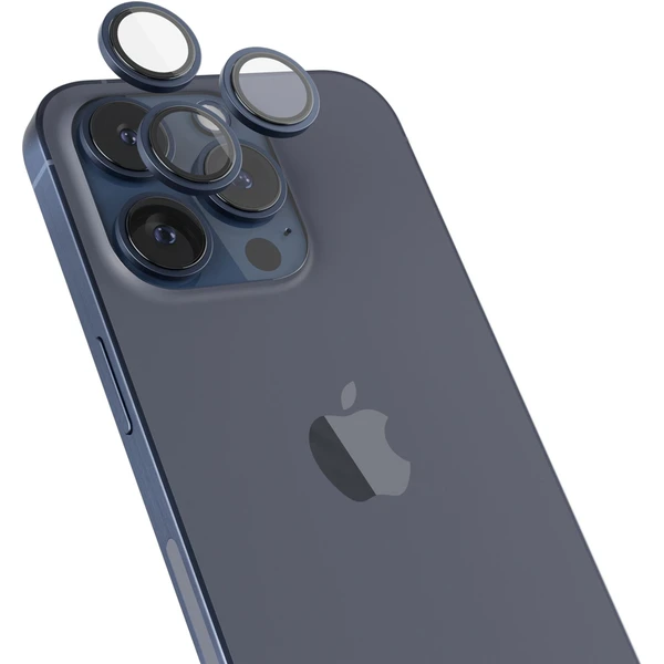 Epico hliníkové ochranné sklo na šošovky fotoaparátu pre iPhone 15 Pro / 15 Pro Max modrá - Ochranné fólie a sklo - Obrázok 0F00000K01