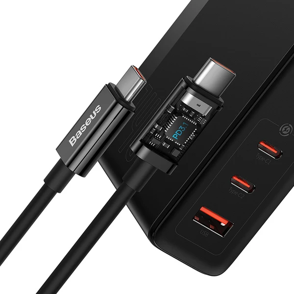 Rýchlonabíjačka do siete Baseus GaN5 Pro 140W 2x USB-C, 1x USB čierna - Nabíjačky - Obrázok 0IGE000L01