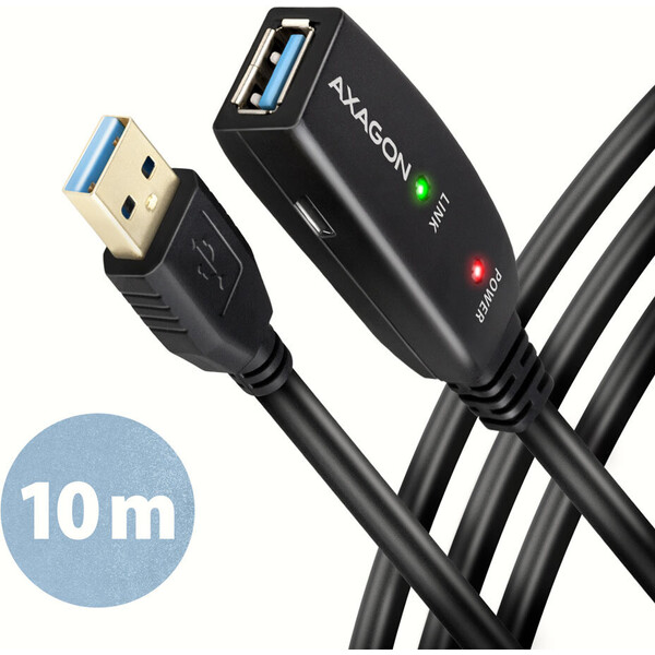 AXAGON ADR-310 USB 3.2 Gen 1 A-M->A-F, aktívna predlžka/repeater kábel 10m