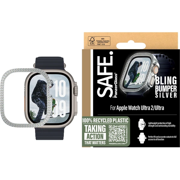 PanzerGlass® SAFE Apple Watch Ultra 3/2/1 bumper rámček trblietavo strieborný - Puzdra - Obrázok 0IWA000L01