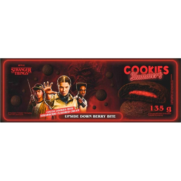 Sušienky Yummer's Stranger Things - kakaové s jahodovou náplňou 135 g - Cukrovinky - Hlavný obrázok