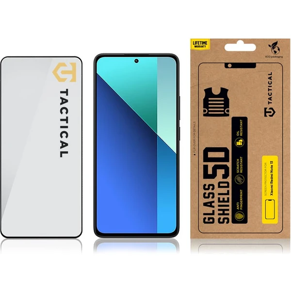 Tactical Glass Shield 5D sklo pre Xiaomi Redmi Note 13 4G/5G čierne - Ochranné fólie a sklo - Obrázok 0M32000O01